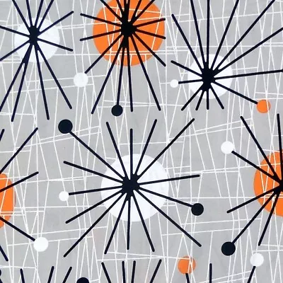 Michael Miller ATOMIC 1950s Retro Sputnik Starburst Fabric - Wind • £9.50