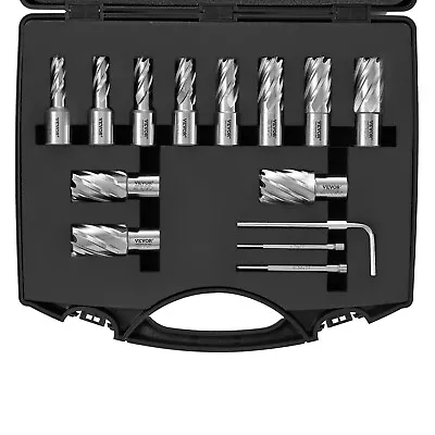 VEVOR Annular Cutter Set HSS Magnetic Drill Bits 13 PCS Weldon Shank 1  Depth • $118.99