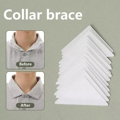 10/30/60Pcs PVC Collar Anti-Warping Edge Shaper No Curl Collar Shirt Extenders • £6.35