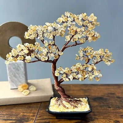 Citrine Crystal Bonsai Wire Tree Money Tree Gemstone Tree Of Life • $75