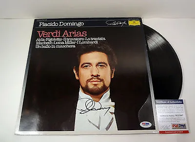 Placido Domingo Three Tenors SIGNED Verdi Arias Vinyl Record Album PSA/DNA COA • $249.99