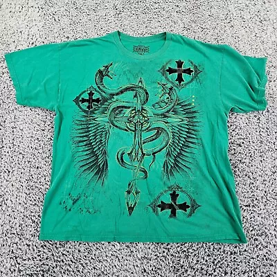 MMA Elite Shirt Mens XL Green Iron Cross Y2k Serpants • $24.95