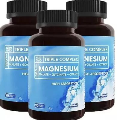 Triple Magnesium Complex | 300mg Of Magnesium Glycinate 90 Capsules • $25.90