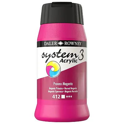 Daler Rowney System 3 Acrylic Paint Process Magenta (500ml) • £11.59