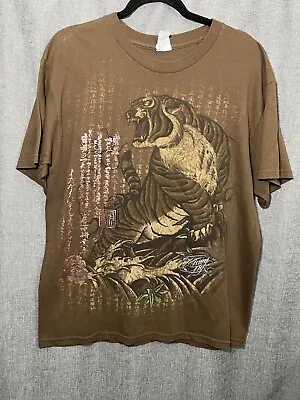 VTG Miami Ink Brown Tiger Shirt Size Large • $22