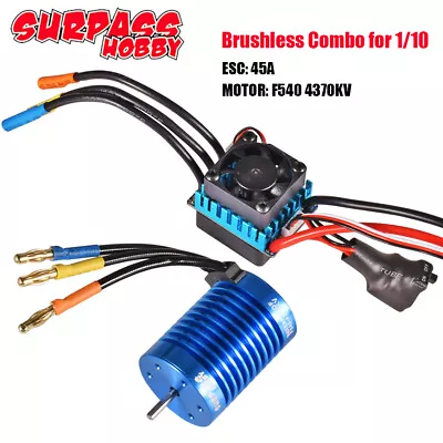 SURPASS HOBBY F540 4370KV Brushless Motor With 45A ESC Combo Set For 1/10 RC Car • $39.89