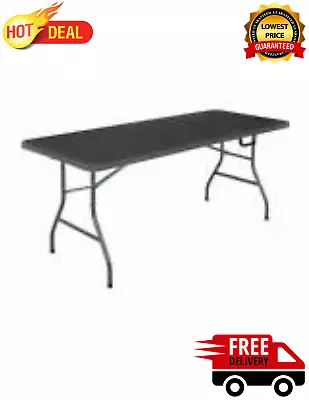6 Foot Centerfold Folding Table Black Indoor/Outdoor Picnic Camping Table US • $74.89