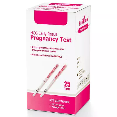 25 Pack Pregnancy Test Strips Early Detection 10 MIU/ML Rapid And Accurate • $9.99