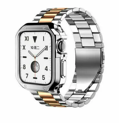 $21.99 • Buy Stainless Steel Watch Band Strap + Case For Apple Watch Series  7 6 5 4 3 2 8 Se
