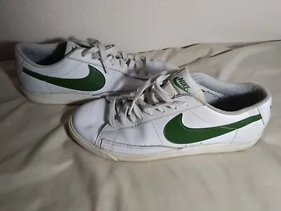 Nike Blazer Low Leather Men's Trainers UK 9 White Forest Green Free Postage! • £19.95