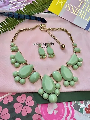 Kate Spade Breeze Green  Day Tripper  Statement Necklace & Earrings Set • $72