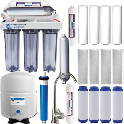 Alkaline Reverse Osmosis Bundle 100GPD Bulk Filters 3 Year Supply Brushed Nickel • $277.39