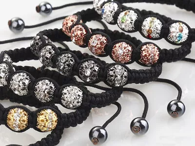 Asamo Shamballa Ladies Men's Bracelet Rhinestone Crystal • $10.59