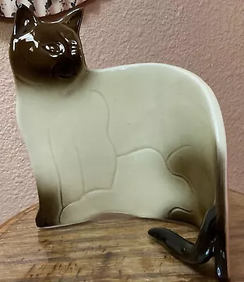 Vintage Seymour Mann Flat Curved Ceramic Siamese Cat Figurine Made In Japan • $30