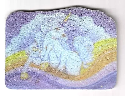 Vintage Unicorn Sponge 1970s Or 1980s Flat 5  Purple Cloud Rainbow • $5.95