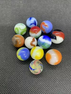 Lot Of 12 Vintage Collectible Marbles Antique Handmade German Peltier Akro  4 • $9.99