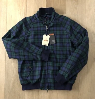 £215 • Buy Baracuta G9 Soft Shetland 100% Virgin Wool Tartan Harrington Jacket, Size 44