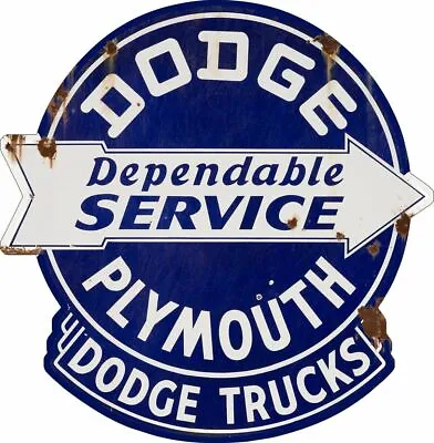 Dodge Plymouth Dependable Service 16  Heavy Duty Usa Made Metal Advertising Sign • $99