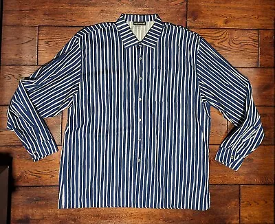 Marimekko Mens Unisex Jokapoika Piccolo Striped Cotton Button-Up Shirt Sz 50 3XL • $99.99