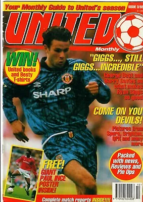 Manchester United - United Monthly - Issue 3 / 1992 - Giggs Paul Ince Poster • £4.05