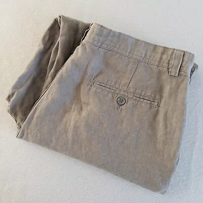J. Crew Men’s Tan 100% Irish Linen Flat Front Straight Fit Pants 36x32 (34x30) • $23.99