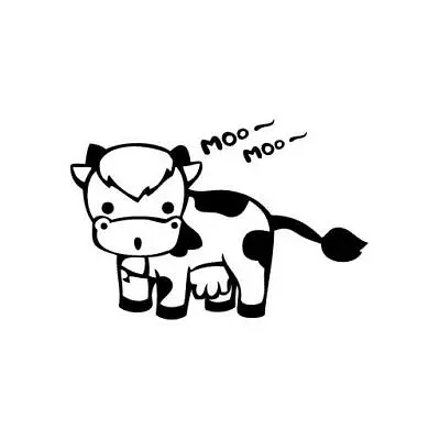 Cow Moo - Vinyl Decal Sticker For Wall Car IPhone IPad Laptop Bike • £6.61