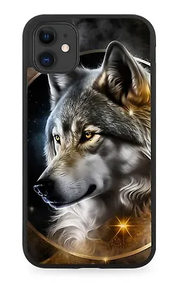 Night Wolf Rubber Phone Case Wolves Lone Wolfs Moon Dark Black Head Face AS77 • £15.90
