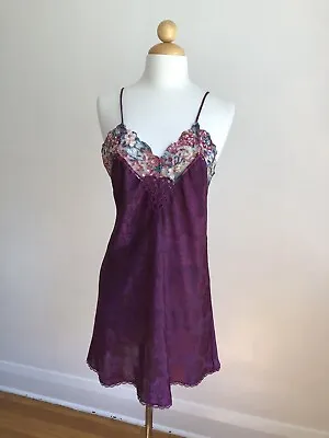 Gorgeous VTG VAL MODE Purple Silky Satin & Lace Nightgown Chemise Lingerie SZ S • $28