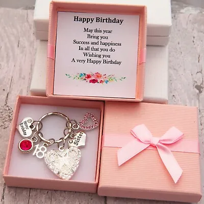 Personalised HAPPY BIRTHDAY Gifts Charm Keyring 18th 21st 30th 40th Gift For Her • £5.99