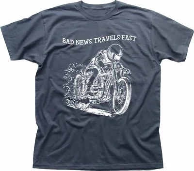 Bad News Fast Biker Yamaha Kawasaki Honda Suzuki Motorcycle Grey T-shirt 9296 • £13.95