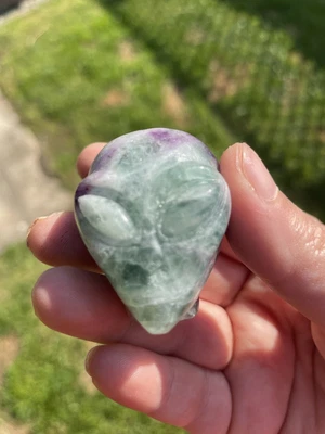 £20 • Buy Rainbow Fluorite Skull Alien StarBeing