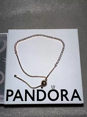 Pandora Rose Gold Sparkling Slider Tennis Bracelet 589375C01 With Cubic Zirconia • £50