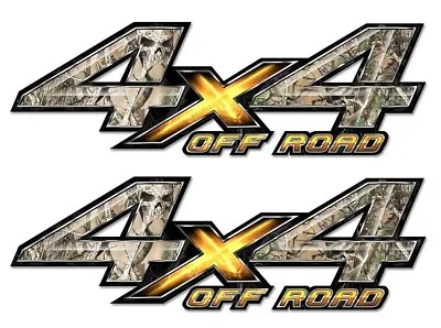 4x4 OFF ROAD Decals Truck Bed Tailgate Vinyl Graphic Skull Camo 2 Pack A003OR • $13.99