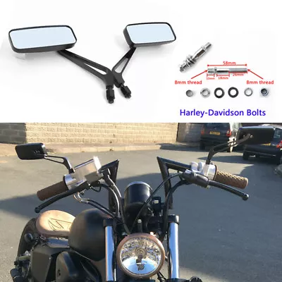 8mm 10mm CNC Motorcycle Rearview Side Mirror For Harley Bike Chopper Cruiser Aus • $40.25