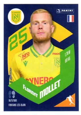 PANINI FOOTBALL 2024 Ligue 1 Sticker #289 Florent MOLLET FC Nantes • $1.08