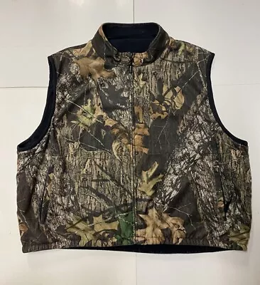 Gander Guide Vest Mens 3XL Reversible Camouflage Mossy Oak Breakup Fleece • $19.95