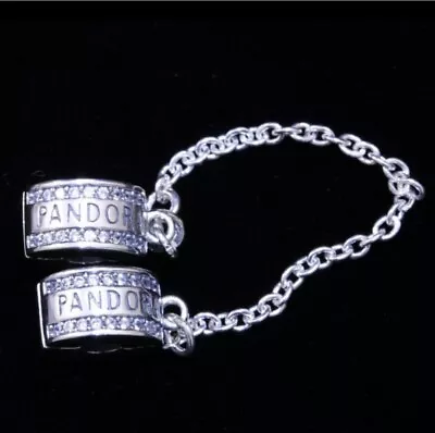 NEW Pandora Safety Chain Clip Bracelet Charm • £53.08