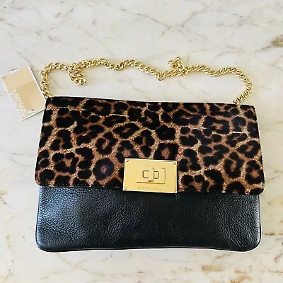 MICHAEL KORS Sloan Cheetah Natural Leather Clutch Bag • $108