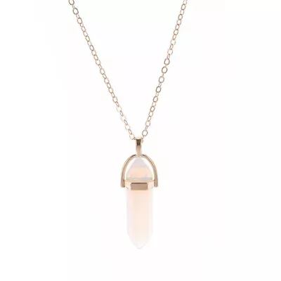 £3.07 • Buy Natural Quartz Chakra Crystal Healing Point Cut Gemstone Pendant Reiki Necklace