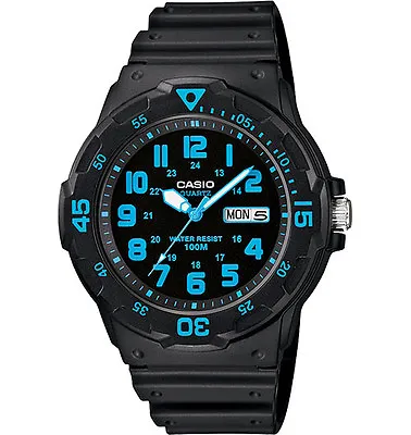 Casio MRW200H-2BV Analog Watch Black Resin Band Day/Date 100 Meter WR • $24.95