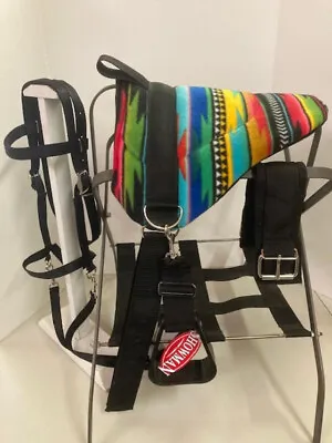 Miniature Horse / Sm Pony Bareback Saddle Pad Set  Bitless Bridle Sw Print • $69.74