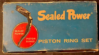 Vintage STUDABAKER Sealed Power FULL PISTON RING Set Great Graphics Box Unused • $175