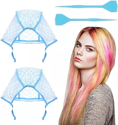 £4.79 • Buy Disposable Tipping Cap, 2 Pieces Salon Hair Coloring Highlighting Cap Hair Dye -