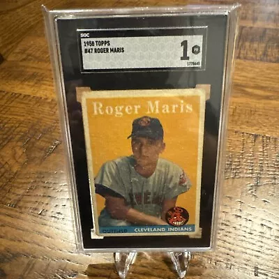 1958 Topps #47 Roger Maris ROOKIE SGC 1 Vintage Baseball Cleveland Indians!!  • $57