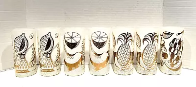 Vtg Georges Briard Highball Glasses Ambrosia Forbidden Fruit Textured Set/7 10oz • $99.95