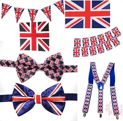 Union Jack Accessories Decoration Bandana Flag Bunting Bow Tie Kings Coronation • £3.99