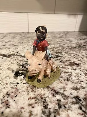 Vintage Boy Riding Pig • $0.99