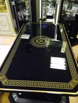 £340 • Buy Versace Greak Key Design Italian Coffee Table In Black & Gold