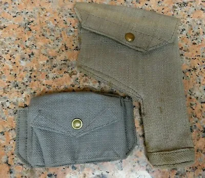 WW2 RAAF GREY P 37 Webbing MK IV .38 Holster ME Co 1943 / + Ammo Pouch ME 1951 • $36.01