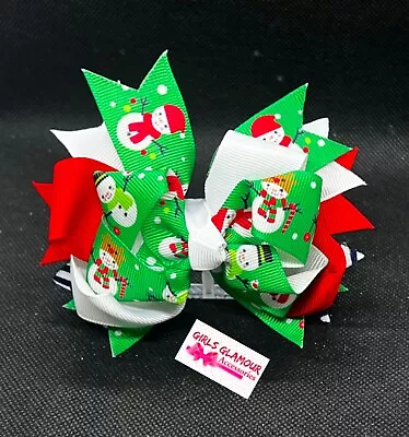 £3.25 • Buy Christmas Hair Bow Hairband Headband Bobbles Snowman Santa Pudding Robin Tree